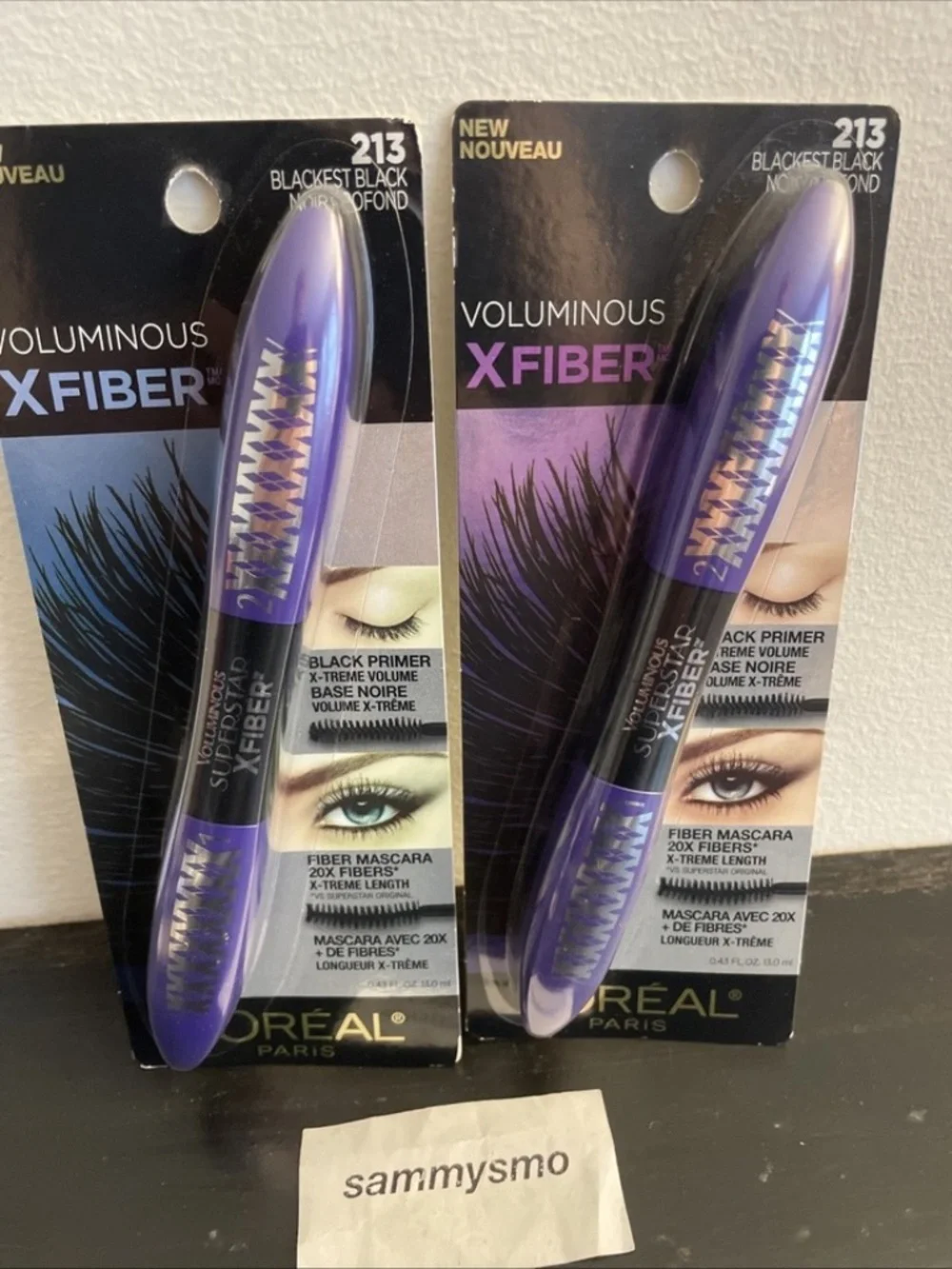 Loreal Voluminous X Fiber Washable Mascara 213 Blackest Black x2